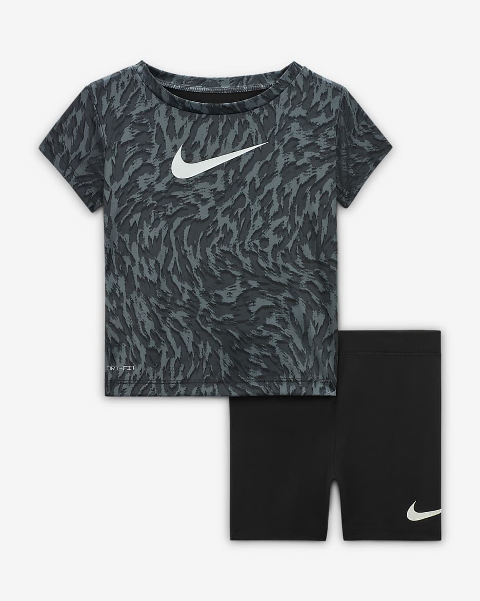 Nike Dri FIT Veneer Baby 12 24M Bike Shorts Set. Nike